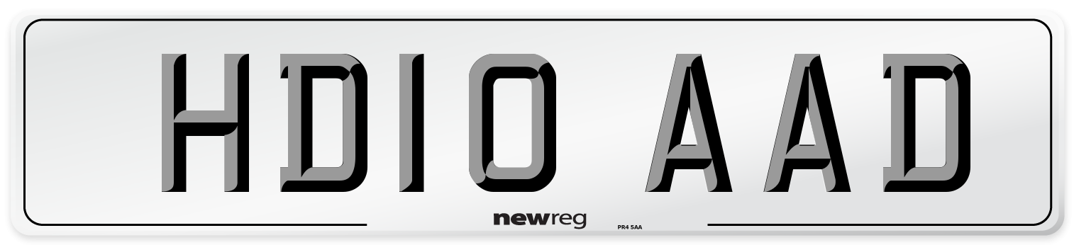 HD10 AAD Number Plate from New Reg